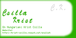 csilla krist business card